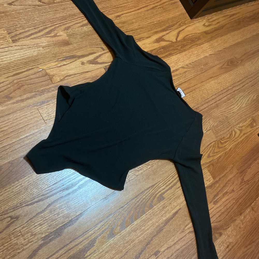 Woman’s Black long sleeve square neck body suit size large wore once